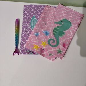 Mermaid Seahorse Girls Birthday Party Supplies Favor Bags Goodie Bags and Pen